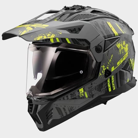 LS2 MX702 Pioneer II Crazy Matt Black Fluo Yellow