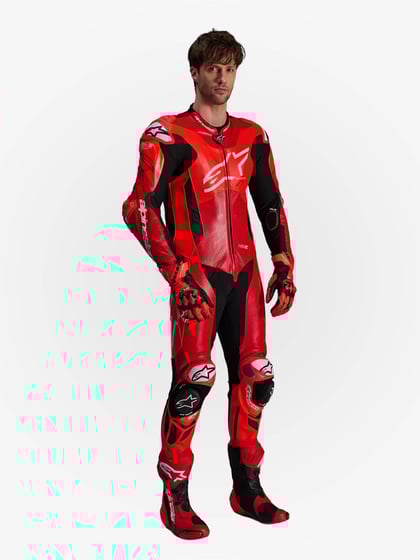 Alpinestars GP Plus V4 Sprint 1Pc Leather Suit Red Fluo Mid Red White 3087