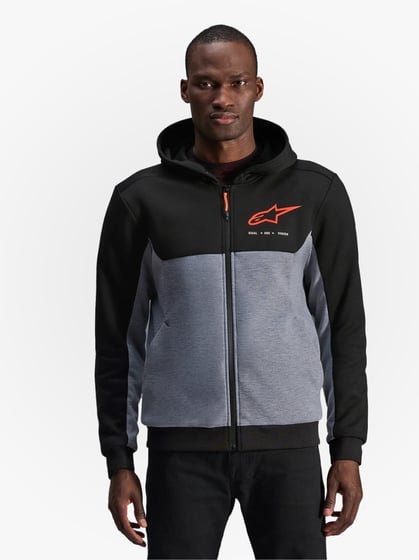 Alpinestars Chrome V2 Sport Hoodie Black Gray Heather Red Fluo 1473