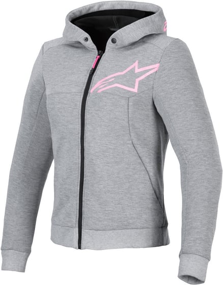 Alpinestars Stella Chrome V2 Hoodie Gray Heather/Pink Fluo 9197 Alpinestars Stella Chrome V2 Hoodie Gray Heather/Pink Fluo 9197
