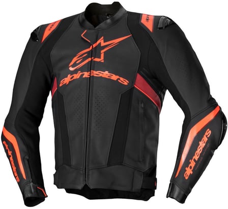 Alpinestars Missile V3 Ignition Leather Jacket Black Red Fluo Dark Red 1365 Alpinestars Missile V3 Ignition Leather Jacket Black Red Fluo Dark Red 1365