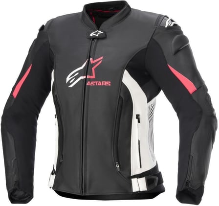 Alpinestars Stella Gp Plus V4 Leather Jacket Black White Diva Pink 1832 Alpinestars Stella Gp Plus V4 Leather Jacket Black White Diva Pink 1832
