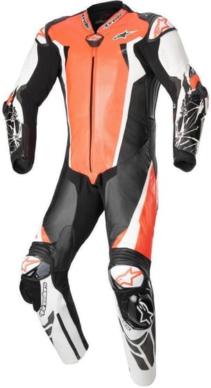 Alpinestars Racing Absolute V2 1 Pc Leather Suit Red Fluo White Black 3022 Alpinestars Racing Absolute V2 1 Pc Leather Suit Red Fluo White Black 3022
