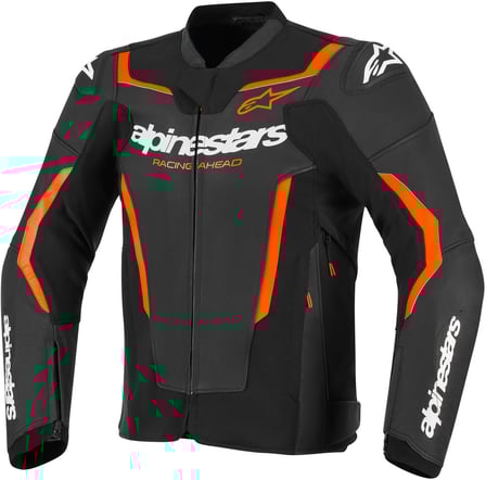 Alpinestars Gp Force V2 Leather Jacket Black Red Fluo 1030 Alpinestars Gp Force V2 Leather Jacket Black Red Fluo 1030