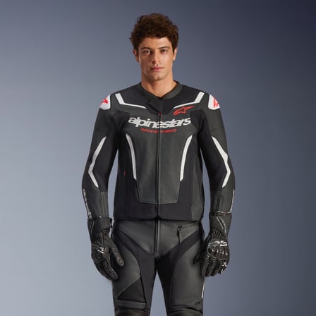 Alpinestars Gp Force V2 Leather Airflow Jacket Black White 12 Alpinestars Gp Force V2 Leather Airflow Jacket Black White 12