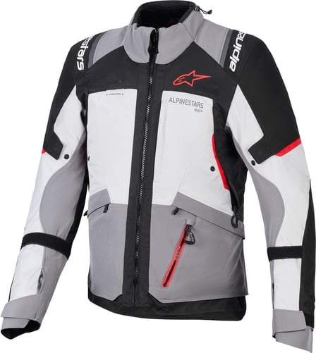 Alpinestars Andes V4 Drystar Jacket Dk Gray Ice Gray Bk Bright Red 9141 Alpinestars Andes V4 Drystar Jacket Dk Gray Ice Gray Bk Bright Red 9141