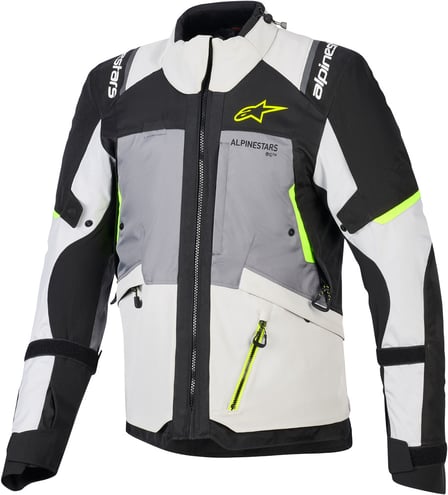 Alpinestars Andes V4 Drystar Jacket Dk Gray Ice Gray Bk Yllw Fluo 9268 Alpinestars Andes V4 Drystar Jacket Dk Gray Ice Gray Bk Yllw Fluo 9268