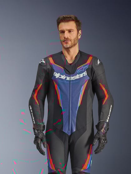Alpinestars Gp Force V2 Leather Suit 1 Pc Black/Blue/Red Fluo