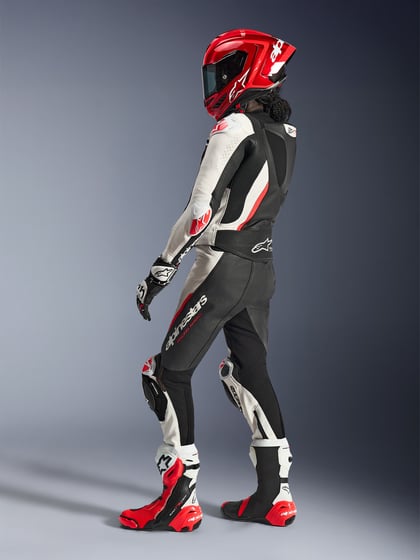 Alpinestars Stella Gp-R7 2Pc Leather Suit Racepak Black/White/Red Fluo