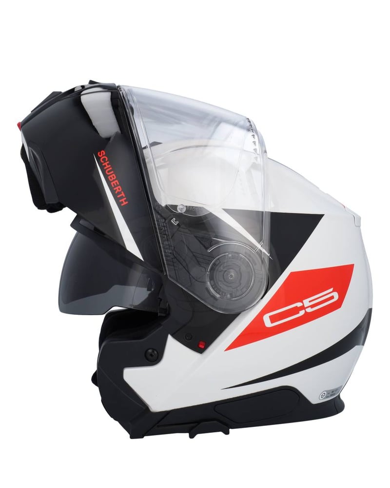 Schuberth C5 Eclipse White/Red 213 - Voordeelhelmen.nl