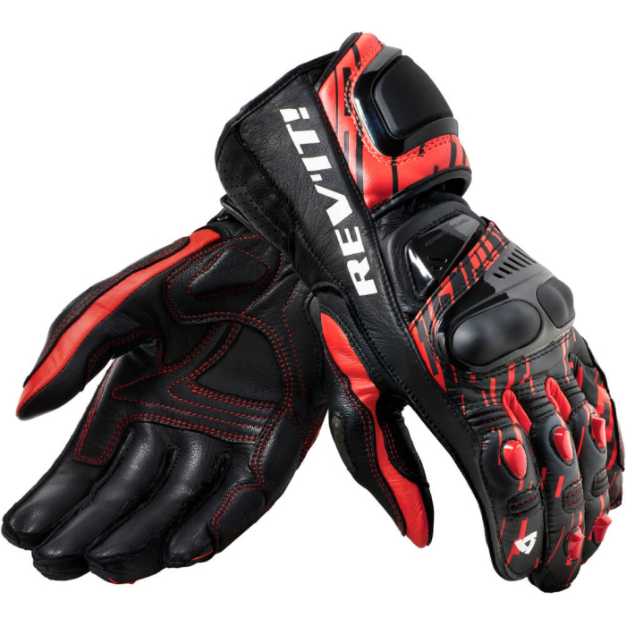REV'IT Quantum 2 Gloves Neon Red/Black