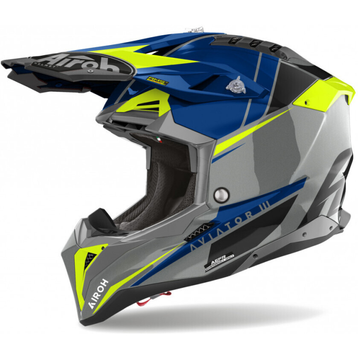 Airoh Aviator 3 Push Grey/Blue