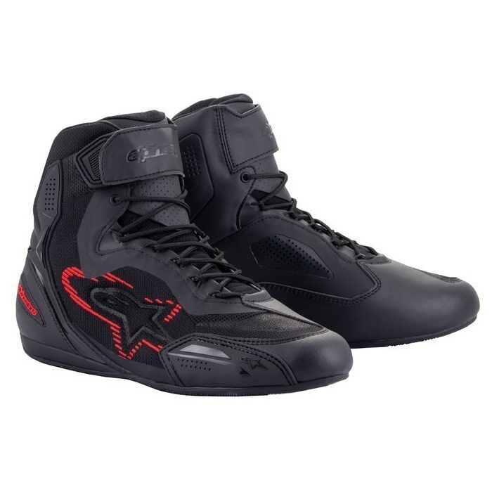 Alpinestars Faster-3 Rideknit Shoes Black Dark Gray Bright Red 1993