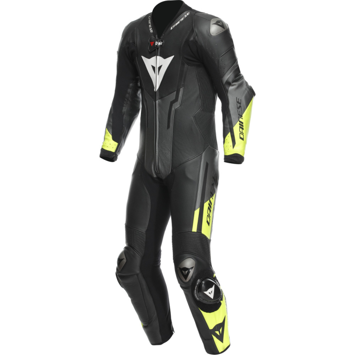 Dainese Misano 3 Perforated D-Air 1Pc Leather Suit Black/Anthracite/Fluo-Yellow