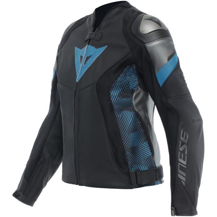 Dainese Avro 5 Leather Jacket Women Black/Teal/Anthracite