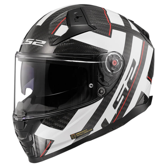 LS2 FF811 Vector II Carbon Strong Gloss White 06