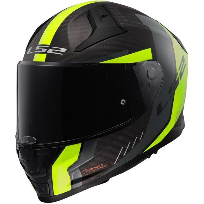 LS2 FF811 Vector II Carbon Grid Matt H-V Yellow