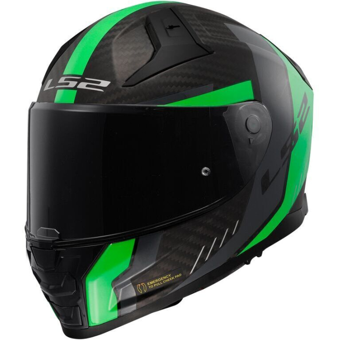 LS2 FF811 Vector II Carbon Grid Matt Fluo Green