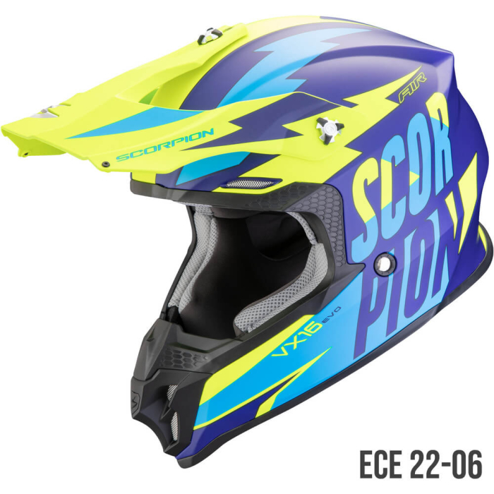 Scorpion VX-16 EVO AIR Slanter Matt Blue/Neon yellow