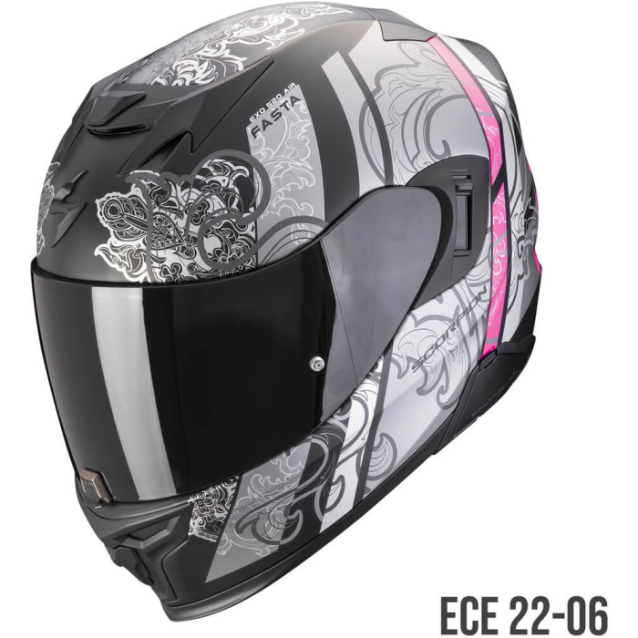 Scorpion EXO-520 EVO AIR Fasta Matt Black/Silver/pink