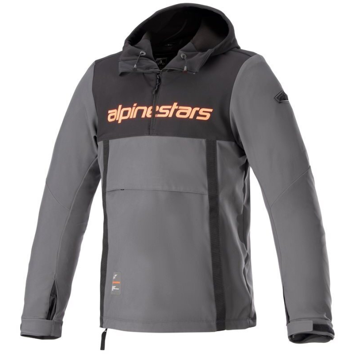 Alpinestars Sherpa Hoodie Black Tar Gray Red Fluo 1134