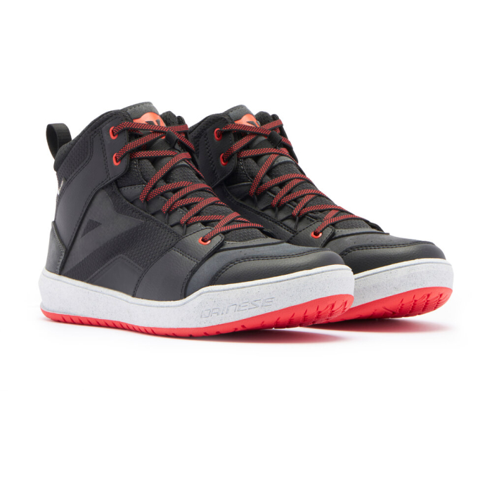 Dainese Suburb D-WP Shoes Black/White/Red-Lava A66