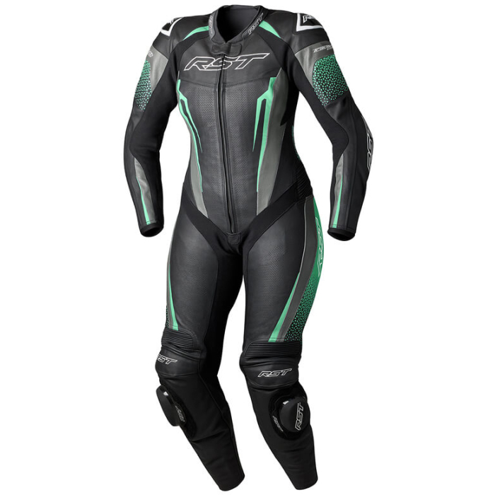 RST RST Suit TracTech Evo 5 Ladies  Leather Suit Black/Aqua/Grey