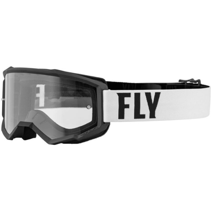 FLY RACING Focus Goggle Black/White - Clear Lens