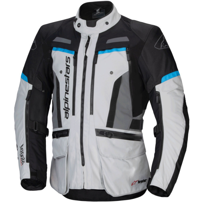 Alpinestars Bogota' Pro Drystar  Jacket Ice Gray/Black/Cyan 9136