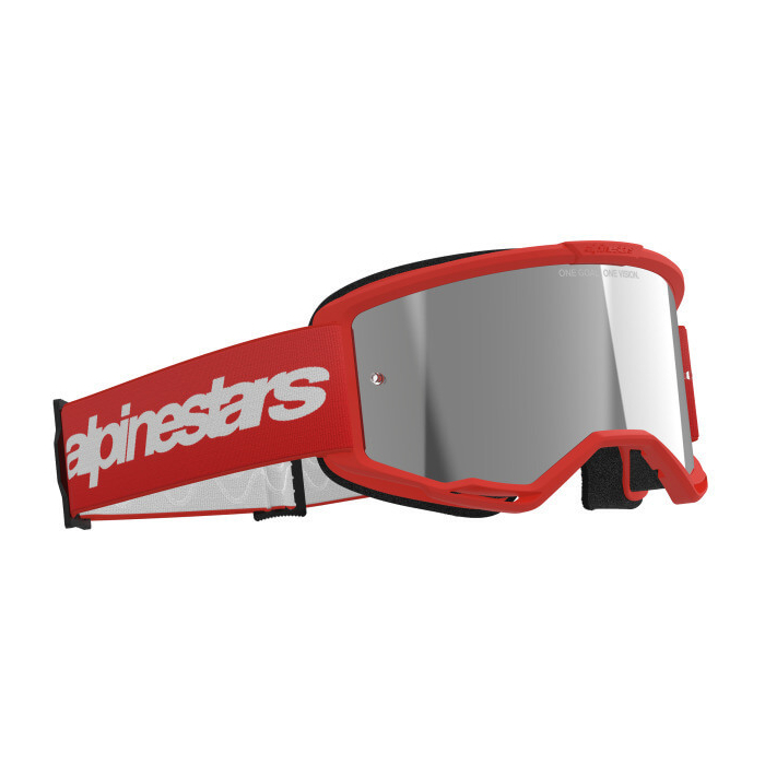 Alpinestars Vision 3 Wordmark Goggle Red/Mirror Silver