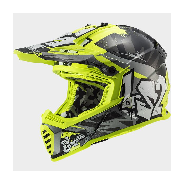 LS2 MX437 Fast II Mini Crusher Black Yellow