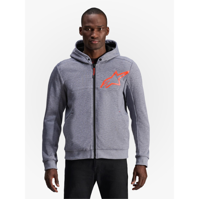 Alpinestars Chrome V2 Sport Hoodie Gray Heather Red Fluo 9199