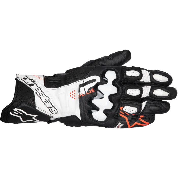 Alpinestars GP Plus R V3 Leather Gloves Black White Red Fluo 1231