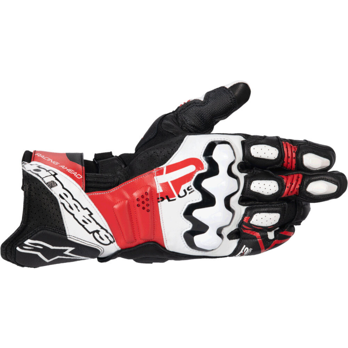 Alpinestars GP Plus R V3 Leather Gloves Black White Bright Red 1304