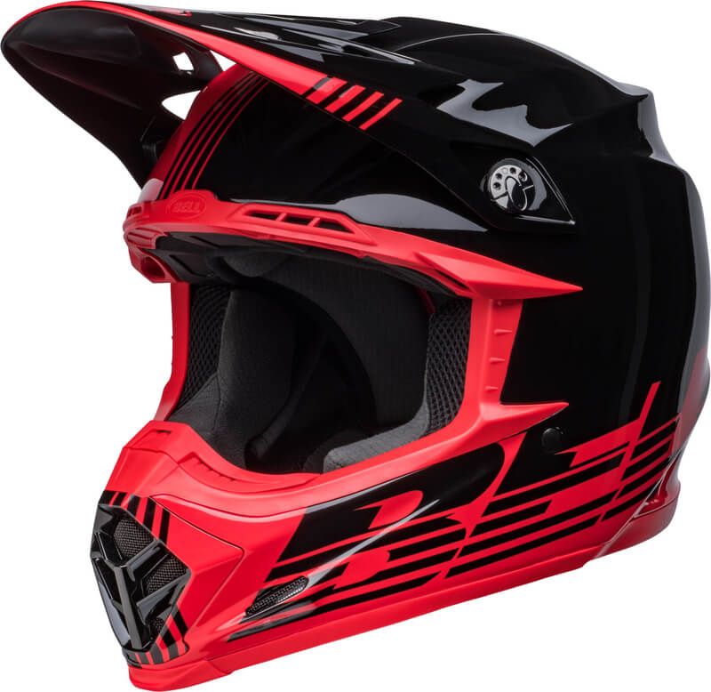 black and red dirt bike helmet
