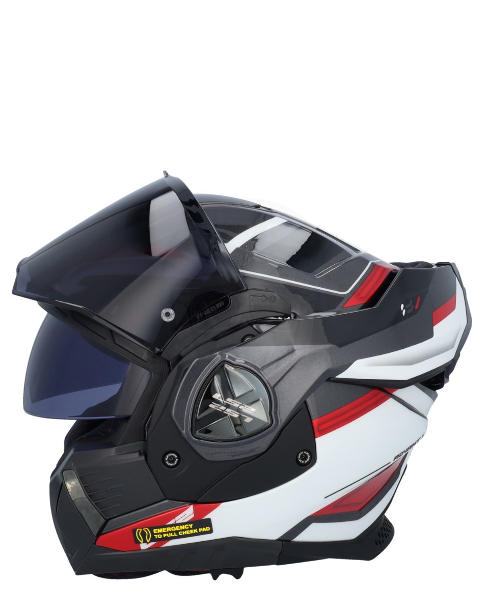 Casco Modular LS2 Advant Kuka Negro/Rojo Talla M - Pantalla Pinlock, Interior Lavable, Predispuesto Para Bluetooth