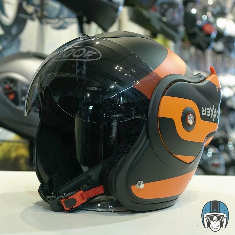 ROOF RO9 Boxxer Fuzo Mat Black/Orange - Voordeelhelmen.nl