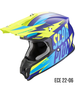 Scorpion VX-16 EVO AIR Slanter Matt Blue/Neon yellow