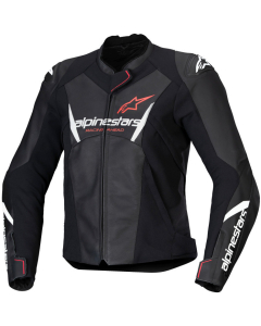 Alpinestars Stella Faster V3 Leather Jacket Black White Fluo Coral 1781