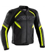 RST Sabre Leather Airbag Jacket Black/Fluo Yellow