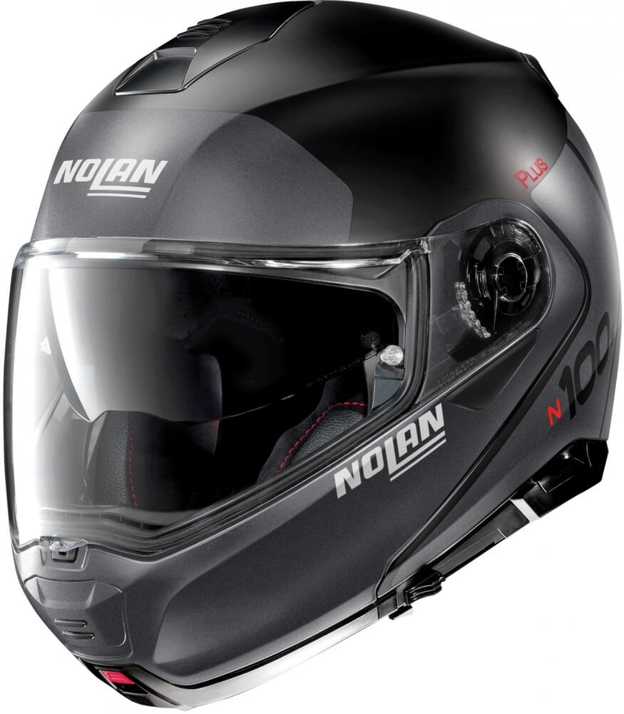 Nolan N100-5 Plus Distinctive N-Com Flat Black 021 - Voordeelhelmen.nl