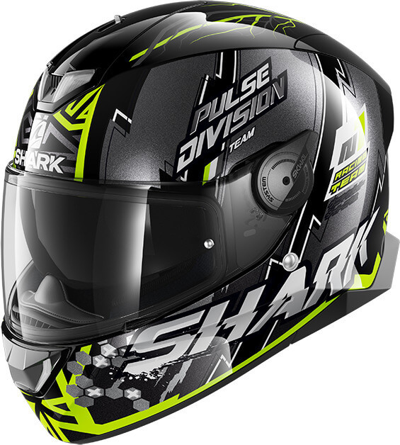 Shark Skwal 2 Noxxys Black/Yellow/Silver KYS - Voordeelhelmen.nl