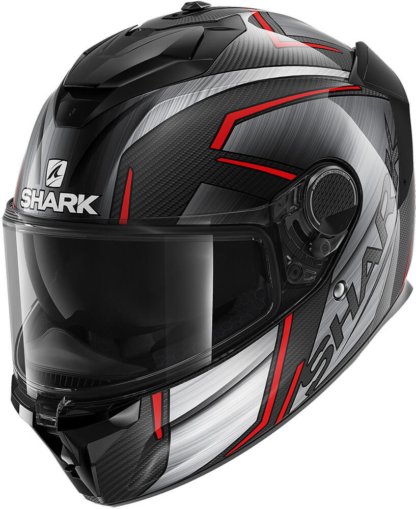 Shark Spartan GT Carbon Kromium Carbon/Chrome/Red DUR - Voordeelhelmen.nl