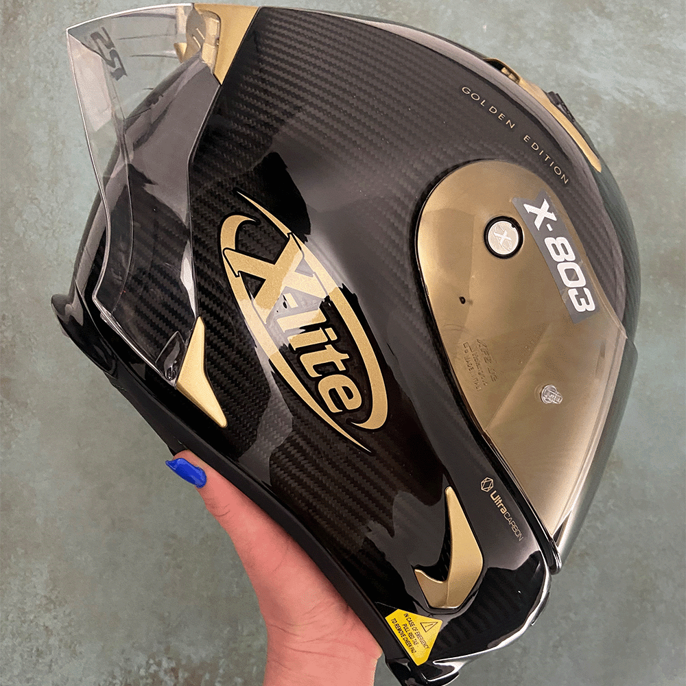 X-Lite X-803 RS ULTRA CARBON Golden Edition Black/Gold 33 -  Voordeelhelmen.nl