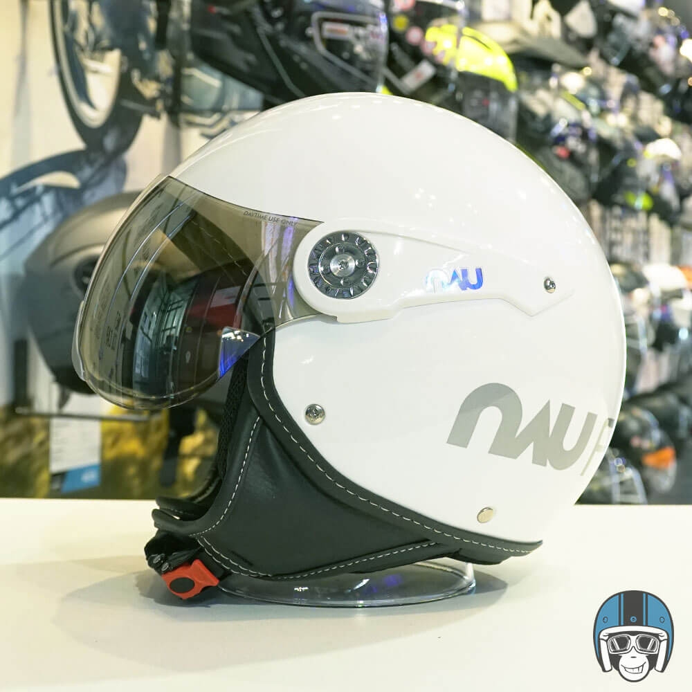 Nau Fashion spiegelvizier wit glans - Voordeelhelmen.nl