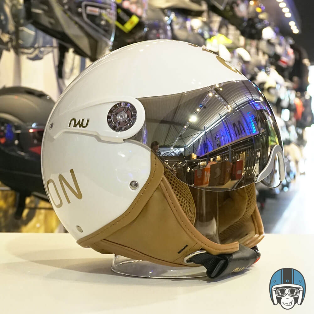 Nau Fashion Luxe wit glans - Voordeelhelmen.nl