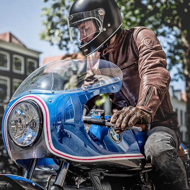 retro leren motorpak