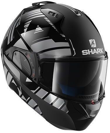 Shark Evo-One 2 Lithion Dual Black/Chrome/Antrhacite KUA - Voordeelhelmen.nl