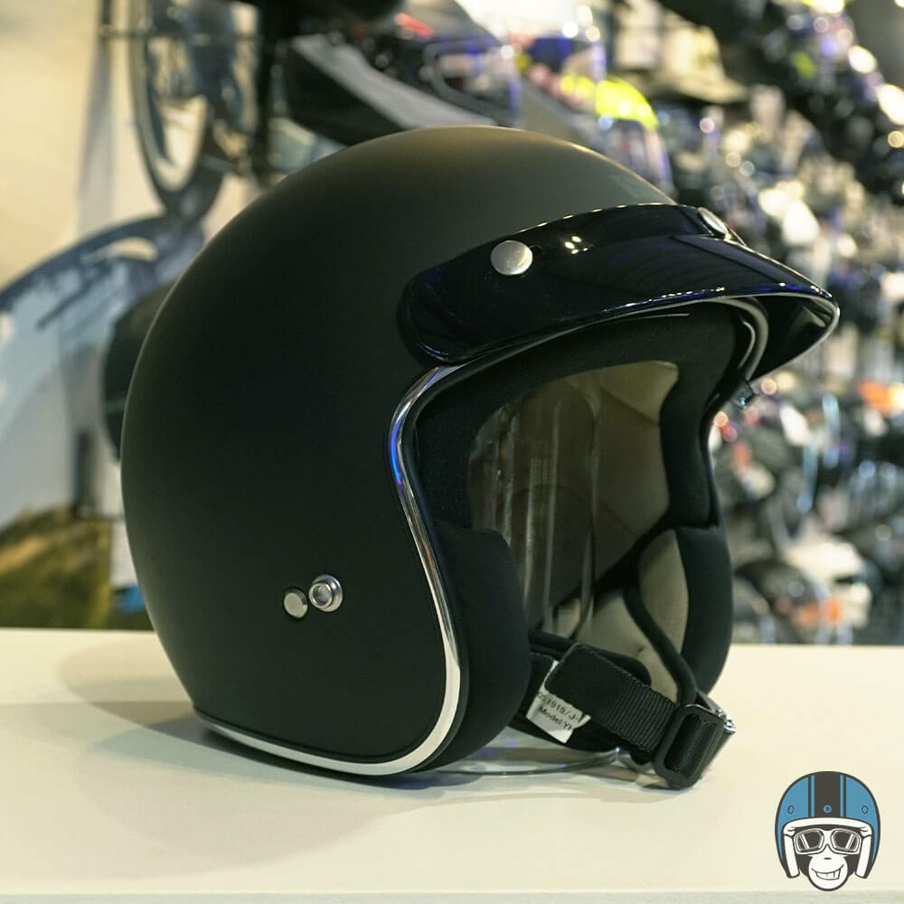 VDH Vintage Matzwart - Voordeelhelmen.nl