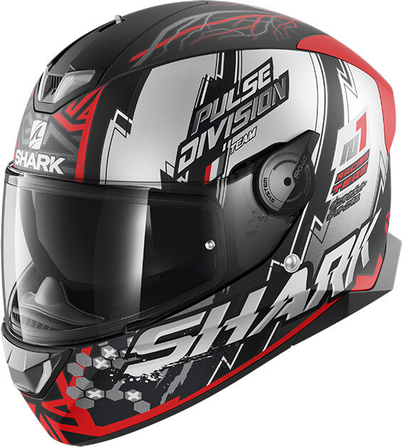 Shark Skwal 2 Noxxys Matt Black/Red/Silver KRS - Voordeelhelmen.nl